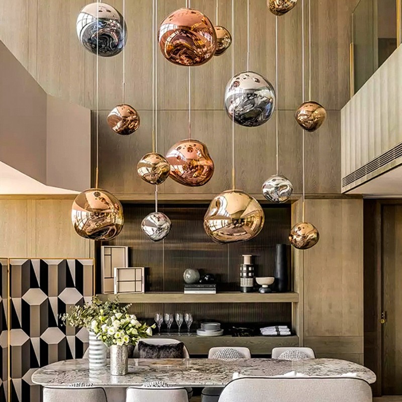 Dynamic Surface Pendant Light For Living Room S09