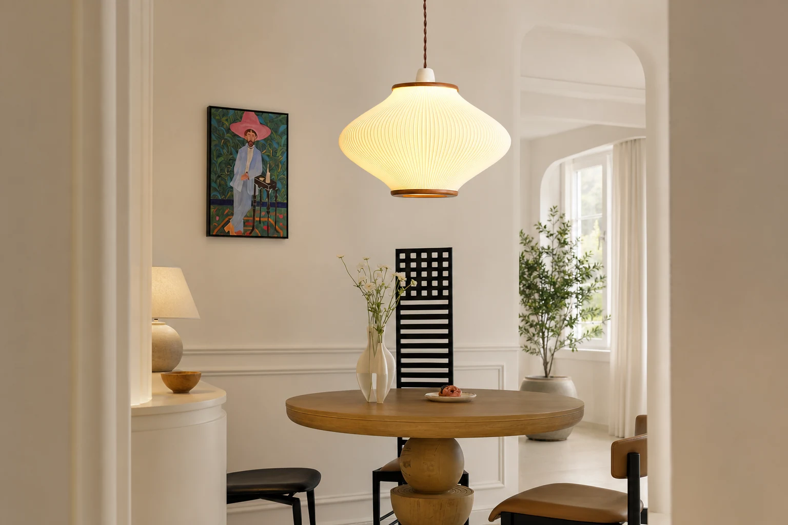 Lampa wisząca Pine Bell w stylu francuskim w stylowym pokoju lifestylowym