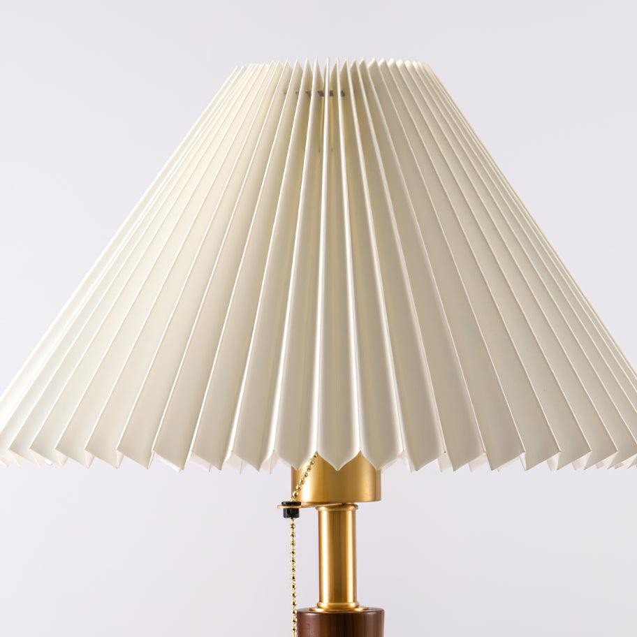 Nordic Retro Pleated Fabric Wooden Table Lamp For Bedroom M480