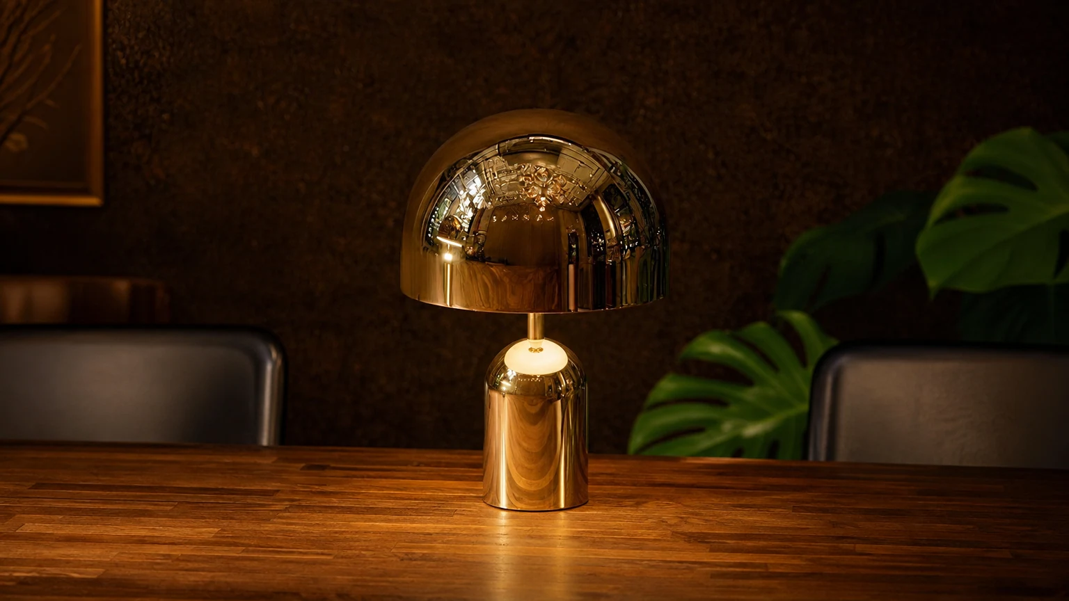 Lámpara de mesa Bell T041 en una escena interior cálida