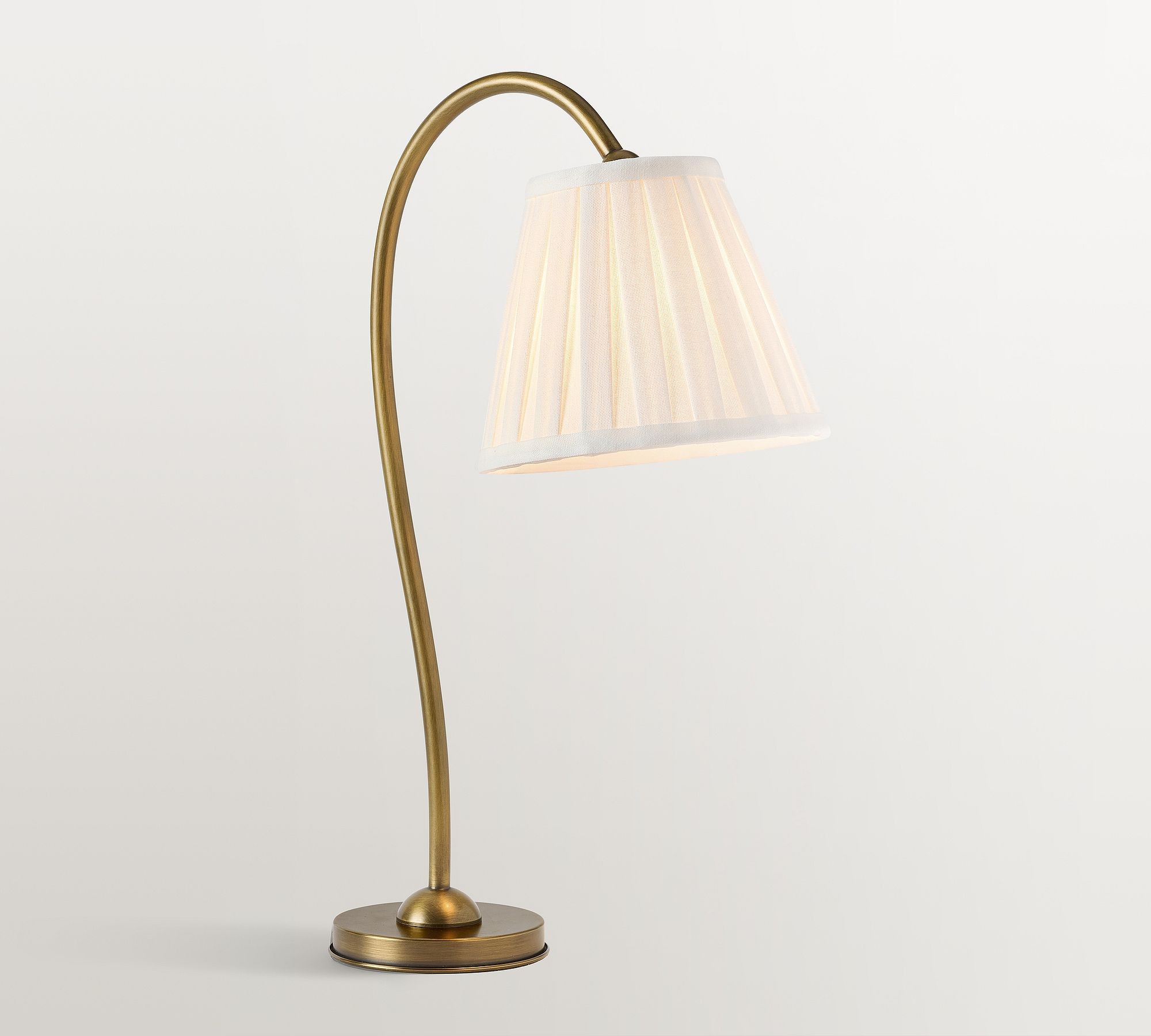 Luvora Brass Table Lamp - Textured Pleated Shade Light in Farmhouse Style T037