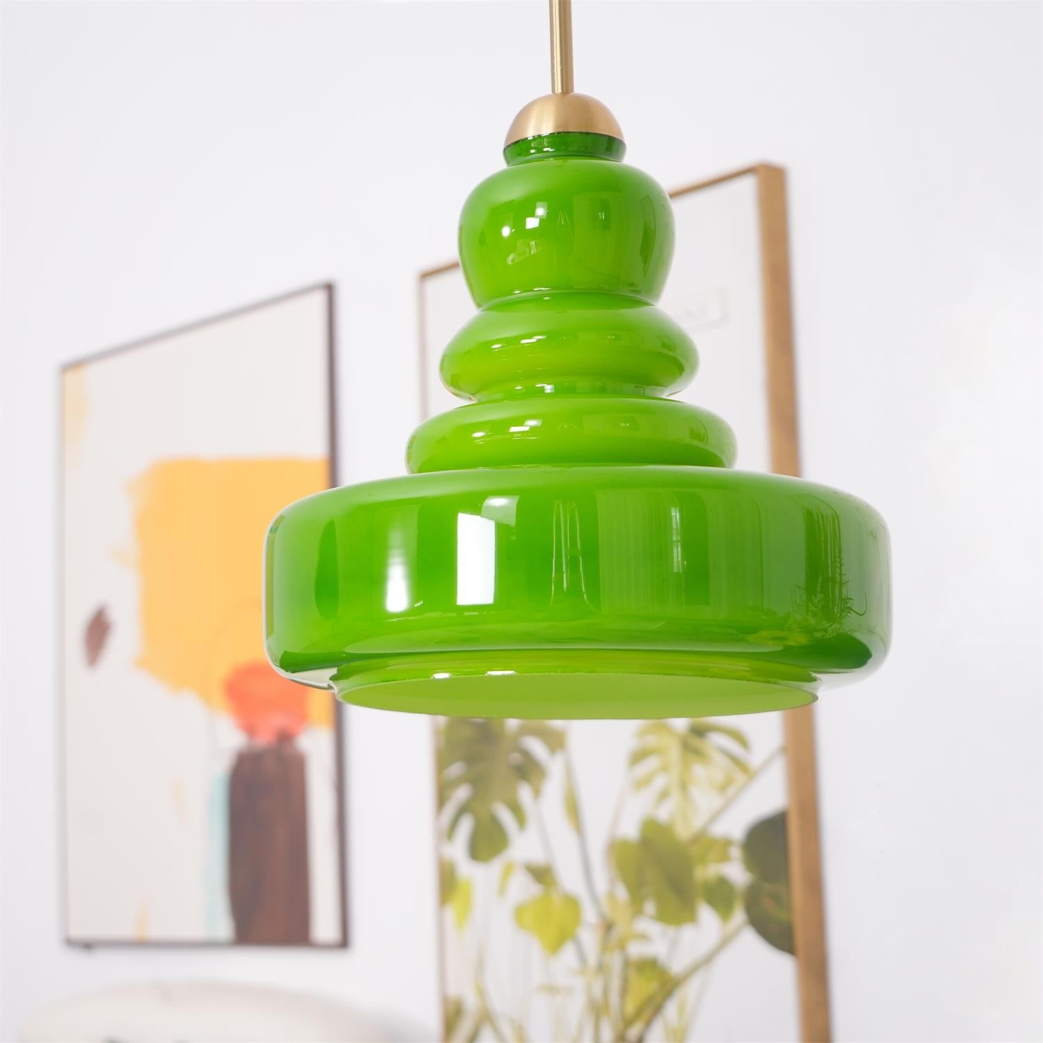 Mid Century Modern Gourd Glass Pendant Light M215