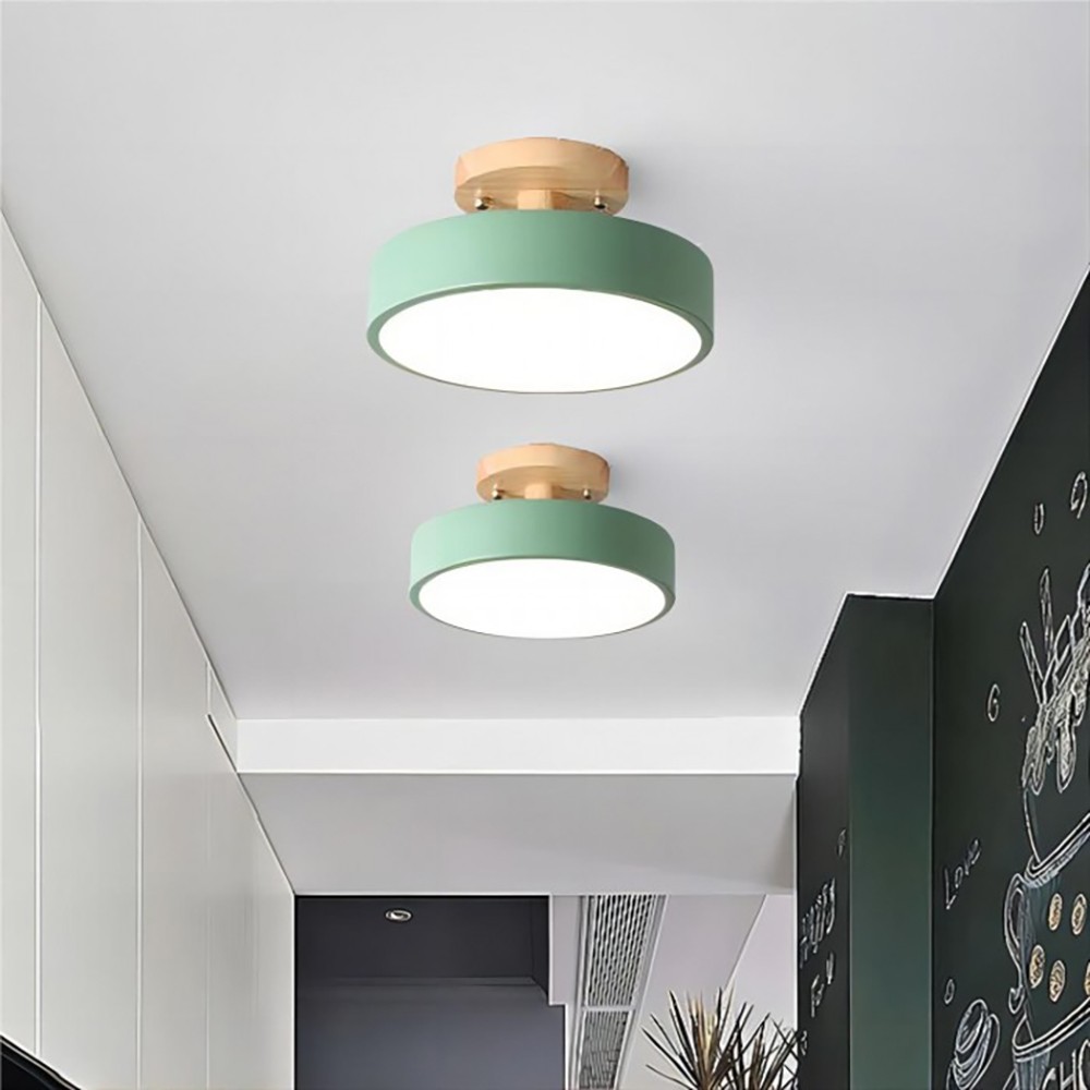 Nordic Macaroon Wooden Round Ceiling Lamp S82