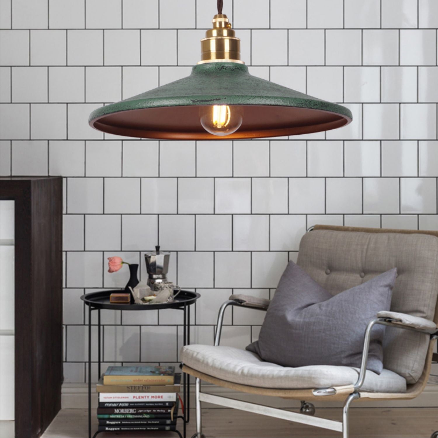 Rustic Saucer Shade Pendant Light D476