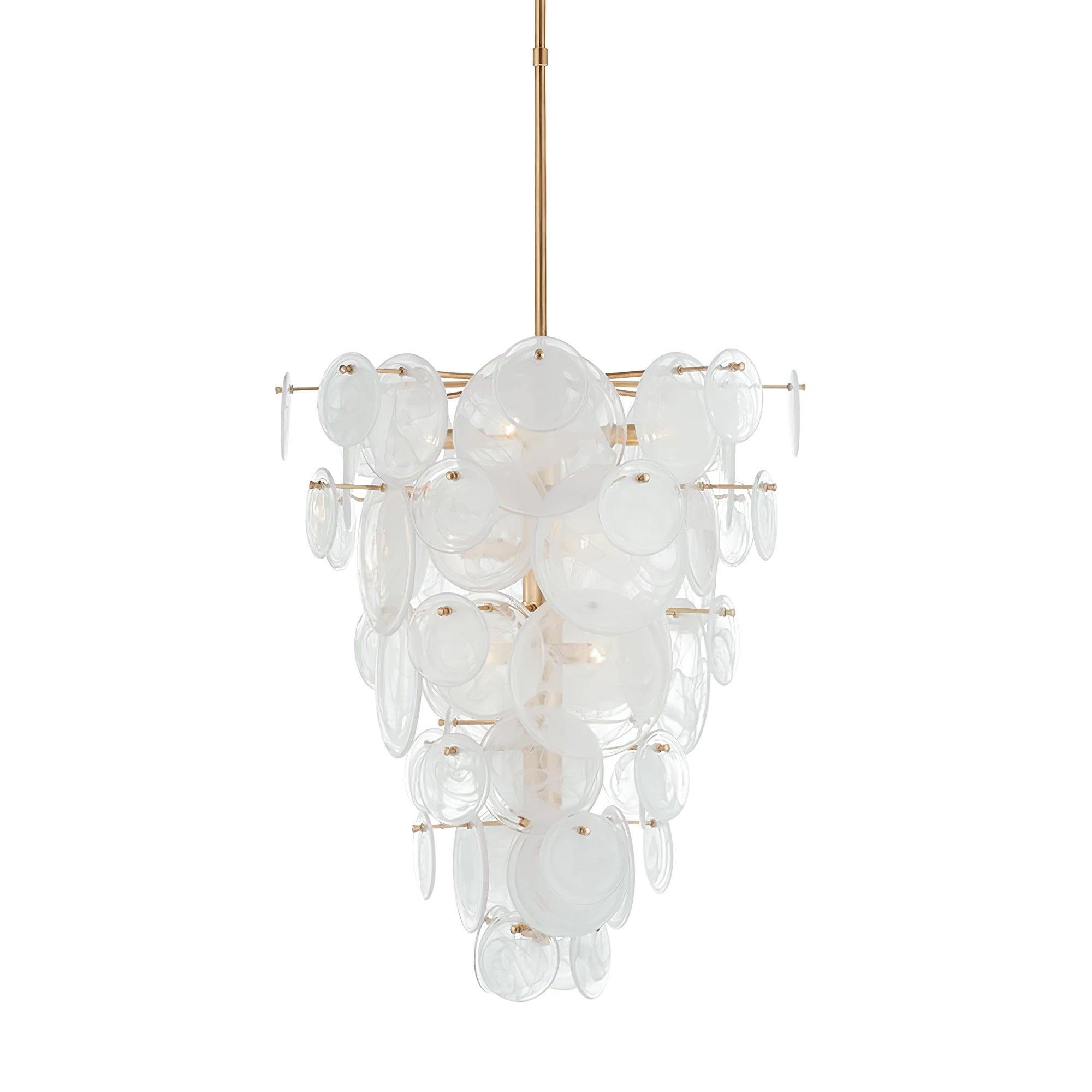 Brass Discs Cascading Chandelier M573