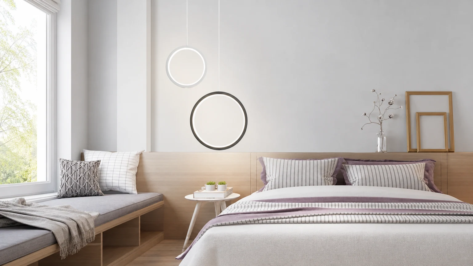 Lampa wisząca LED Ring w nowoczesnej scenerii pomieszczenia