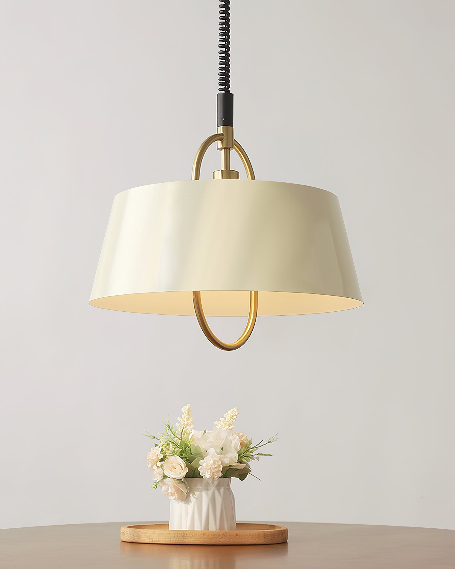 Retro Classic Drum Shaped Retractable Metal Pendant Lamp M409