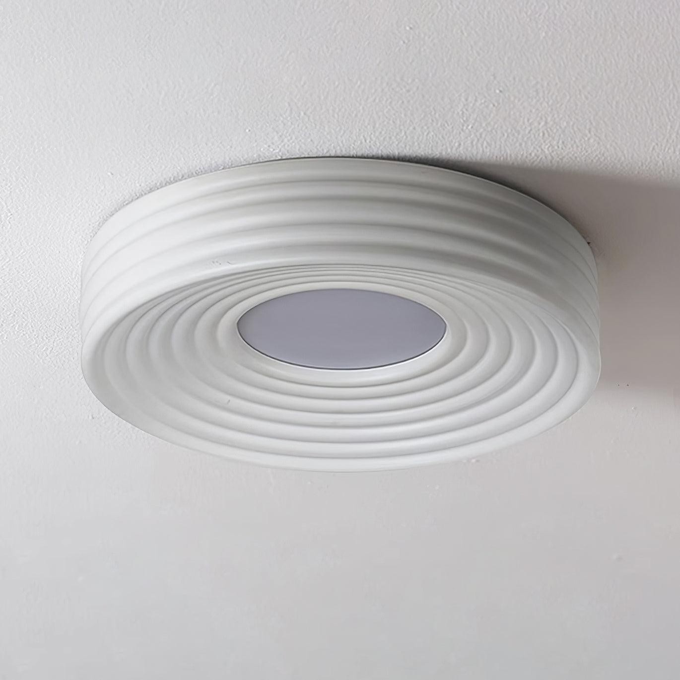 Cream Ribbed Three-color Changing Ceiling Light M392