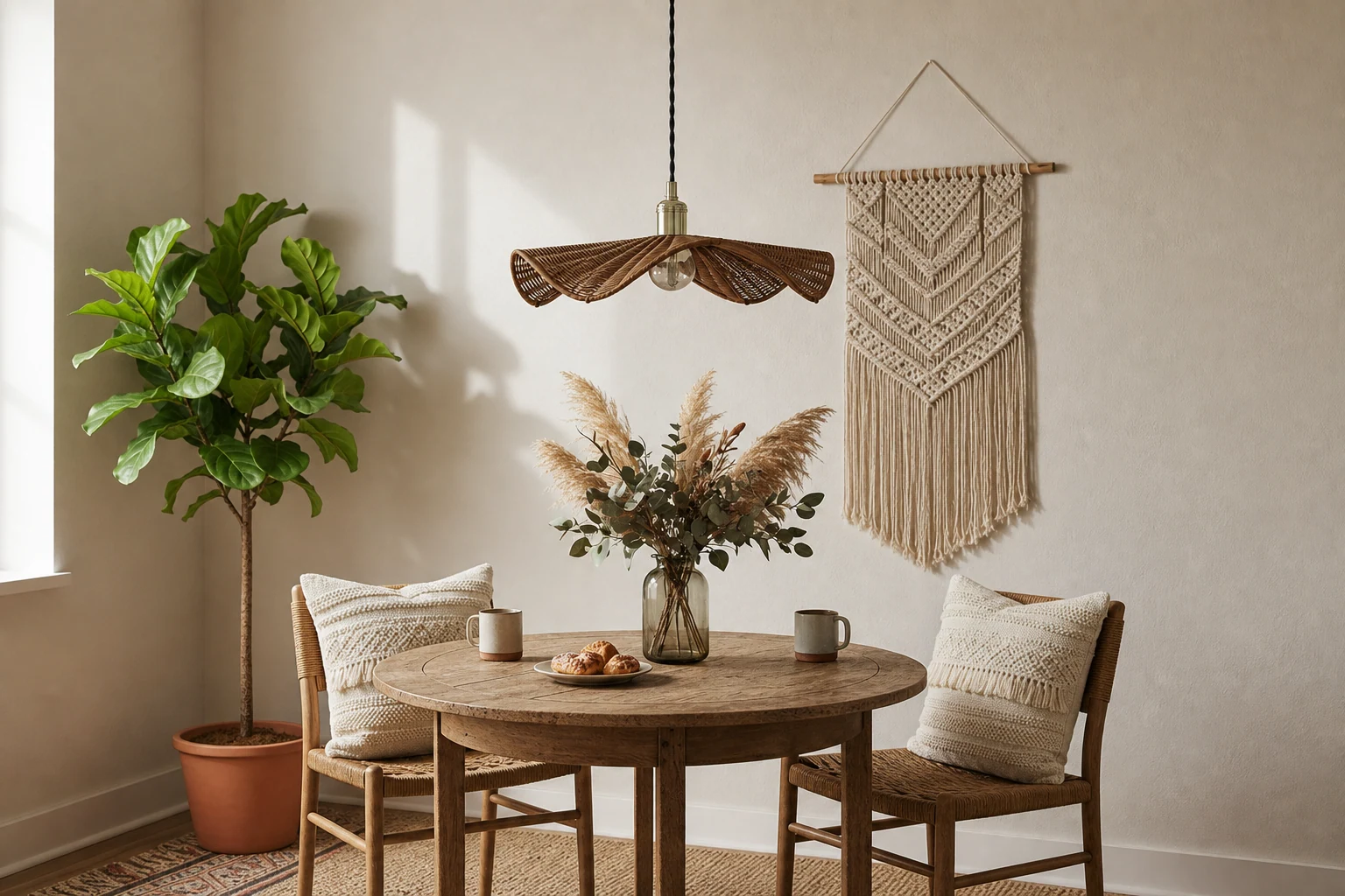 Lampa wisząca Floressa w scenie pokoju o naturalnym stylu życia