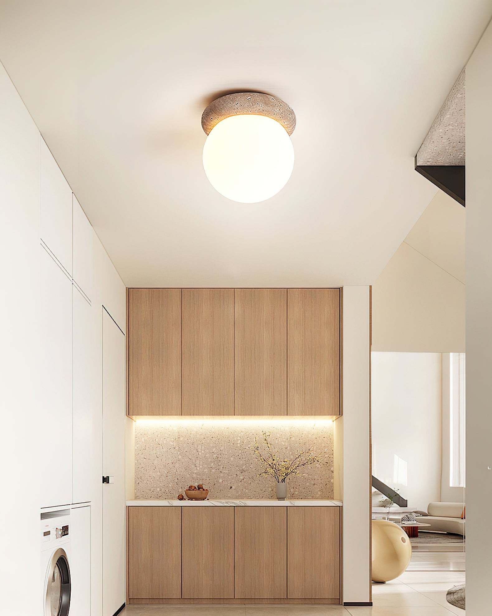 Marble Travertine Asteroid Ceiling Lamp M581