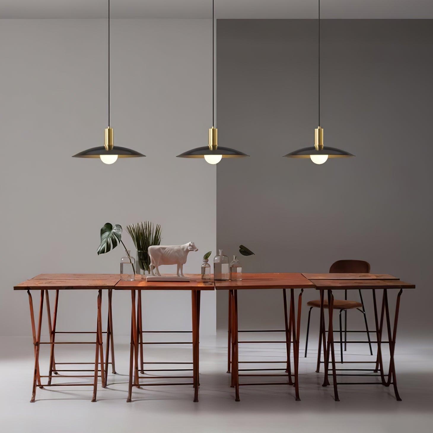Brass Flared Pendant Lamp D361