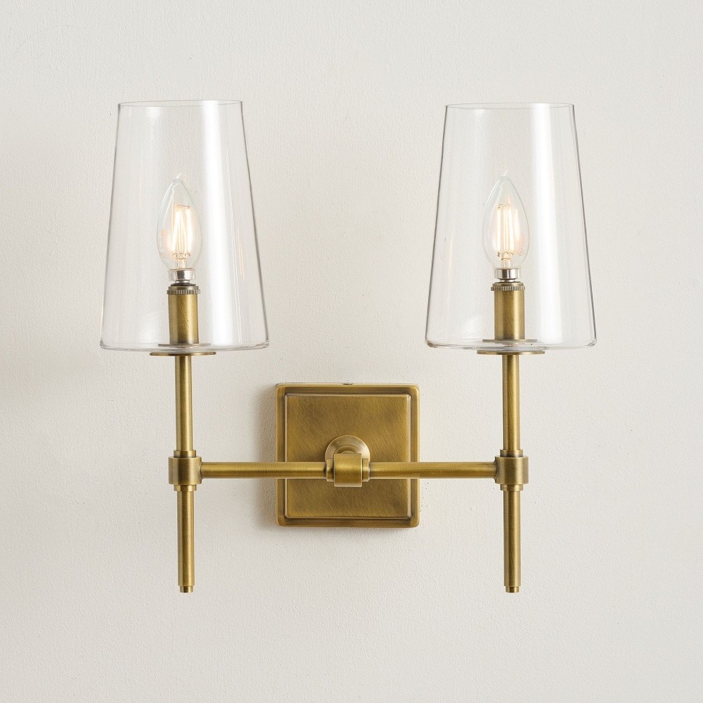 Derlina Multi-Head Candlestick Clear Glass Wall Lamp – Retro Metal Sconce T185