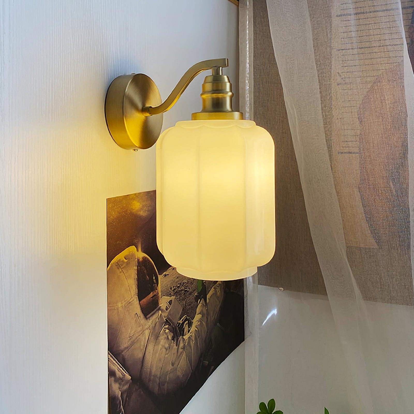 Retro Brass and Glass Wall Lamp M253