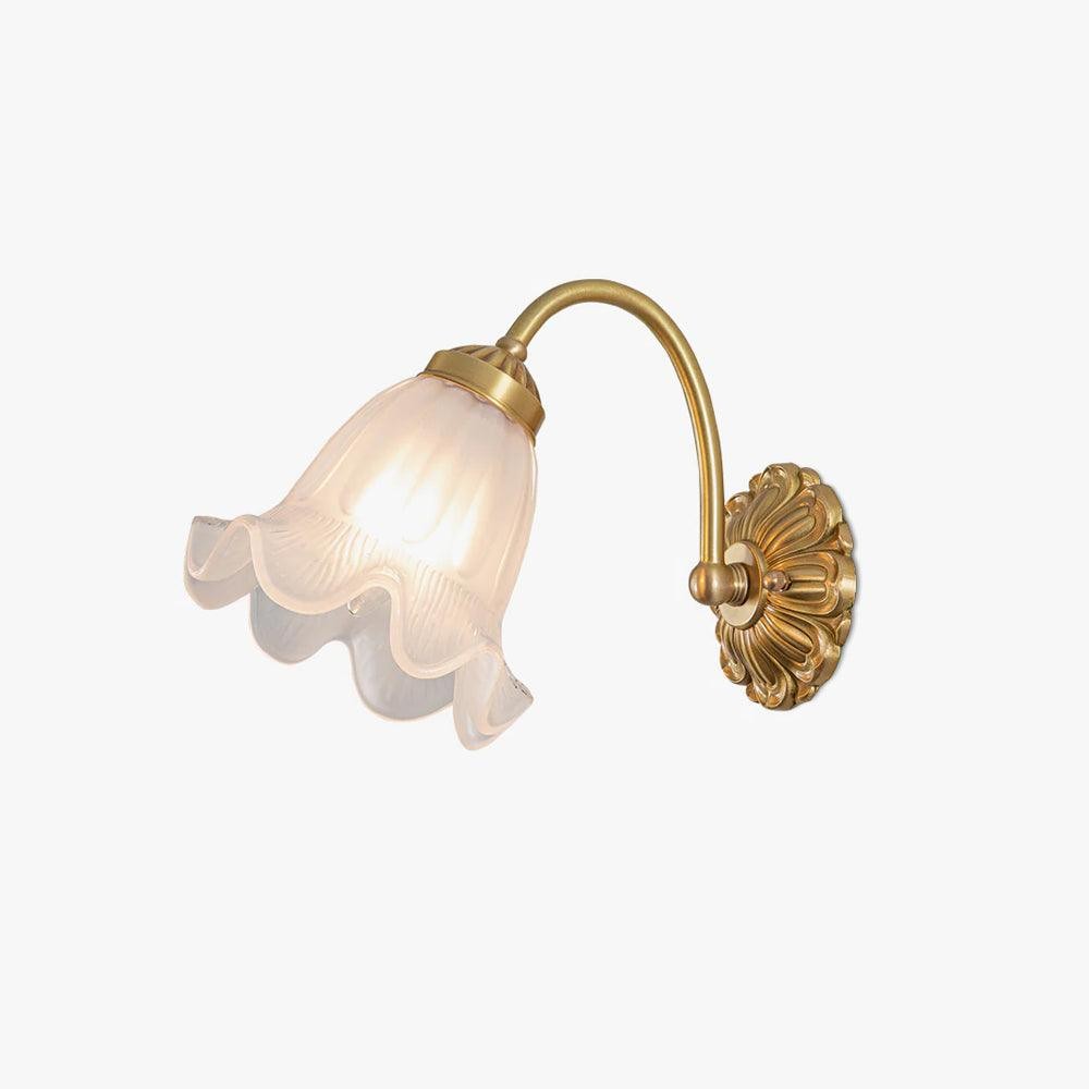 Nordic Modern Retro Elegant Flower Brass Glass Wall Lamp M490