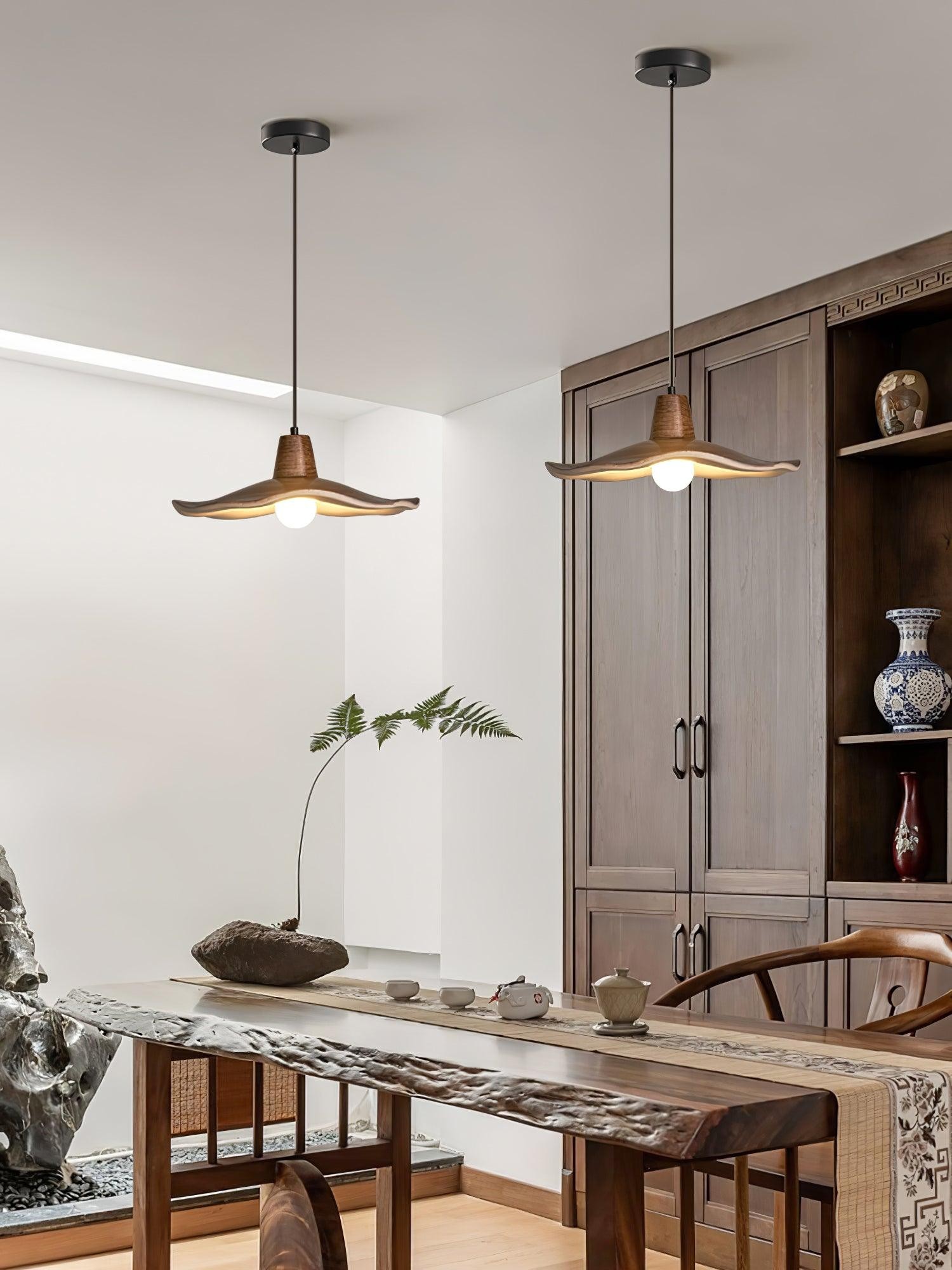 Black Imitation Walnut Wood Grain Kitchen Pendant Lamp M08
