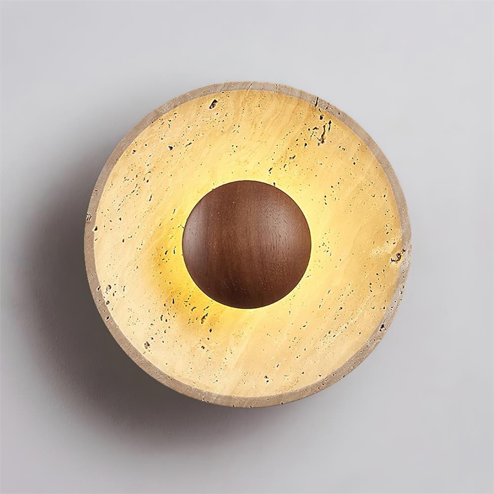 Cream Style Wooden Sphere Wall Lamp M250