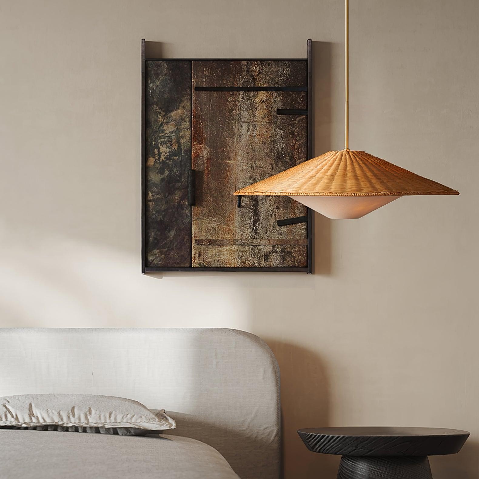 Rattan Hat Pendant Light Suitable For Living Room M29