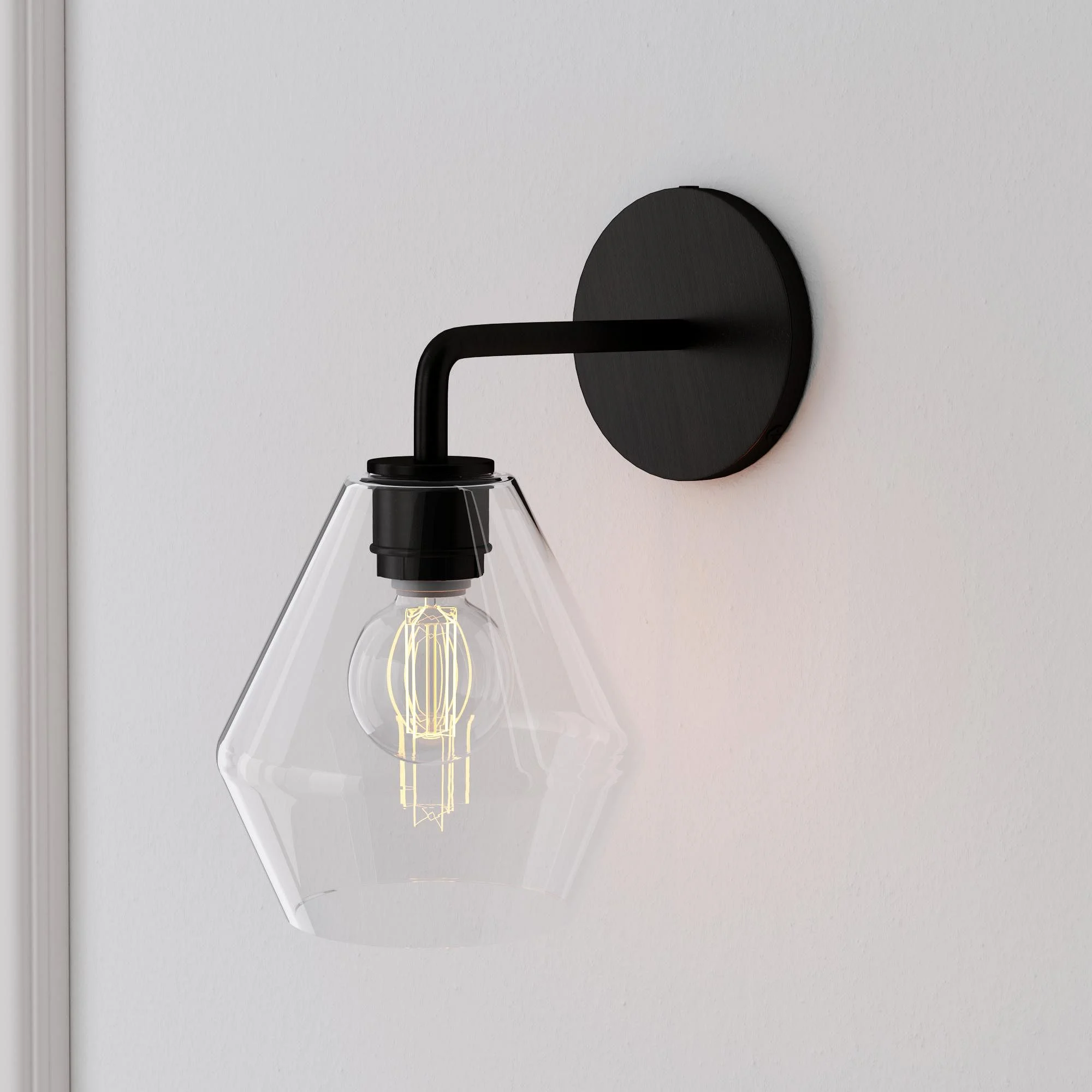 Merin Sculptural Milk Glass Geometric Wall Lamp T241