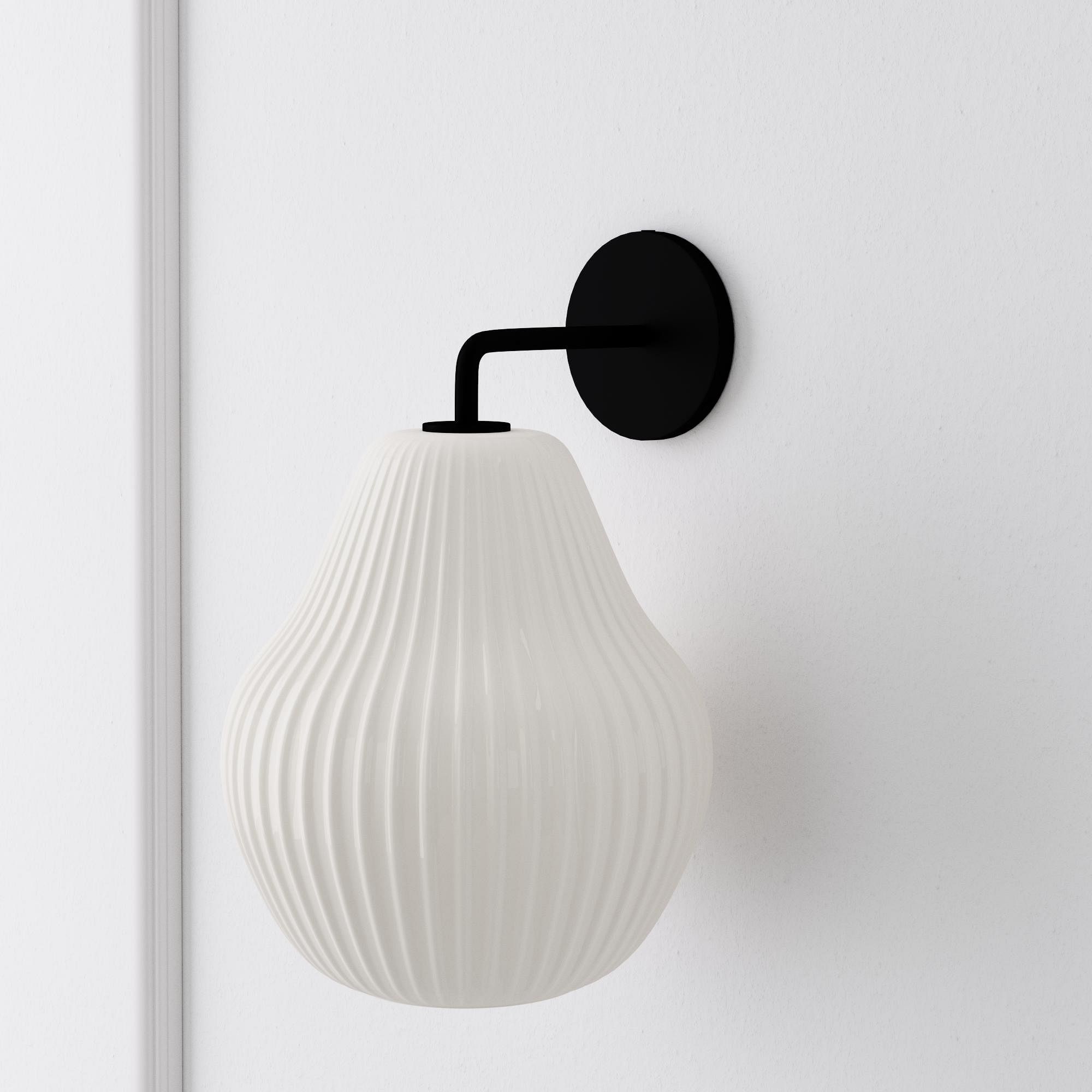 Rivrona Ribbed Glass Wall Sconce - Elegant Modern Lighting for Hallway & Bedroom T220