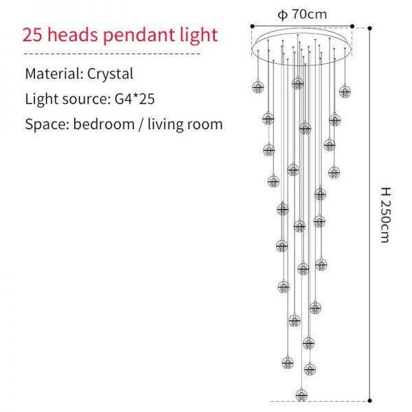 Crystal Ball Pendant Light For Living Room