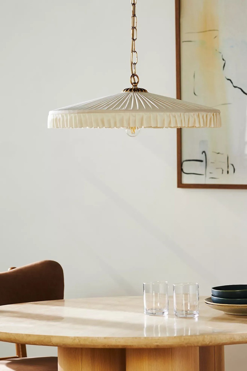 Elumina Silk Pleated Pendant Light - Classic Hanging Ceiling Fixture T083