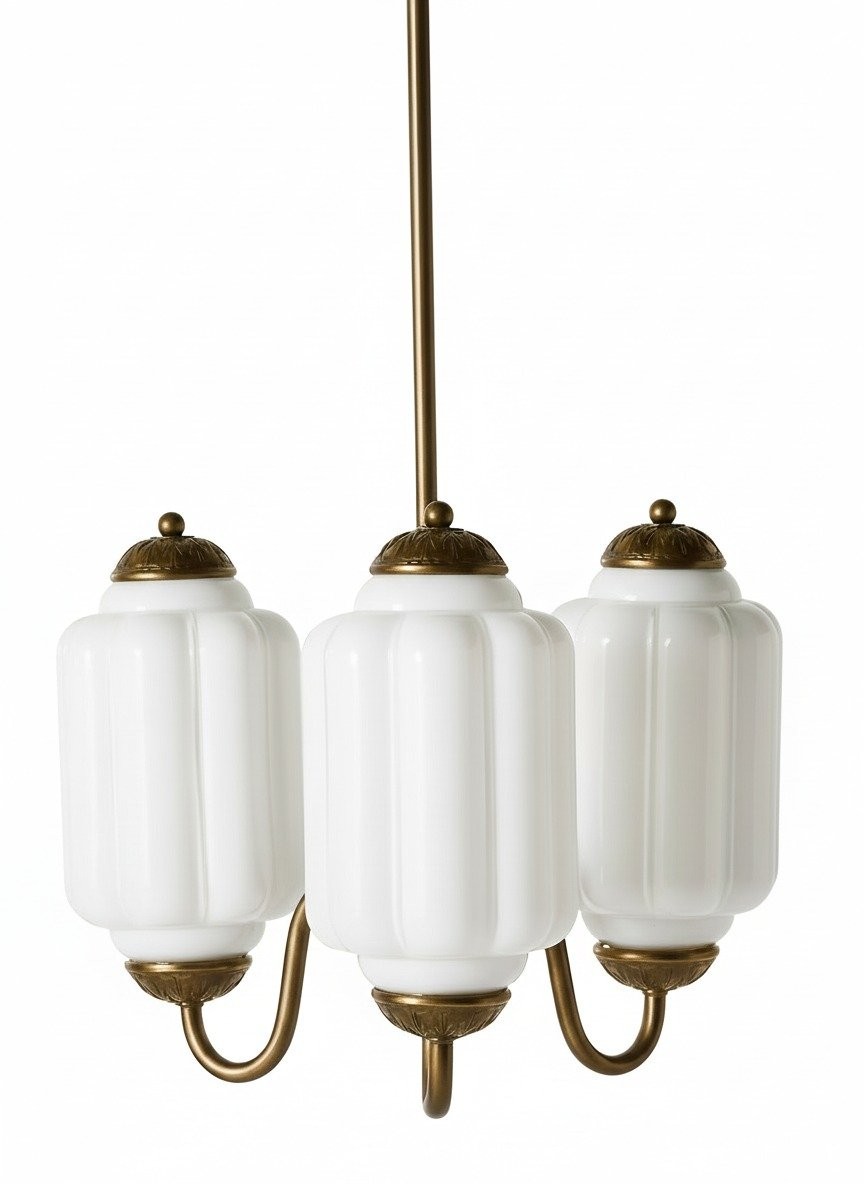 Eloise Vintage Glass Chandelier - Milk Glass Home Accent T289