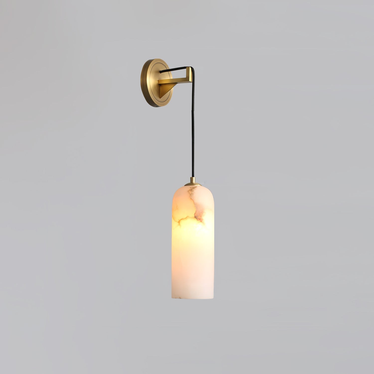 Modern Minimalist Copper Natural Marble Adjustable Wire Wall Lamp M452