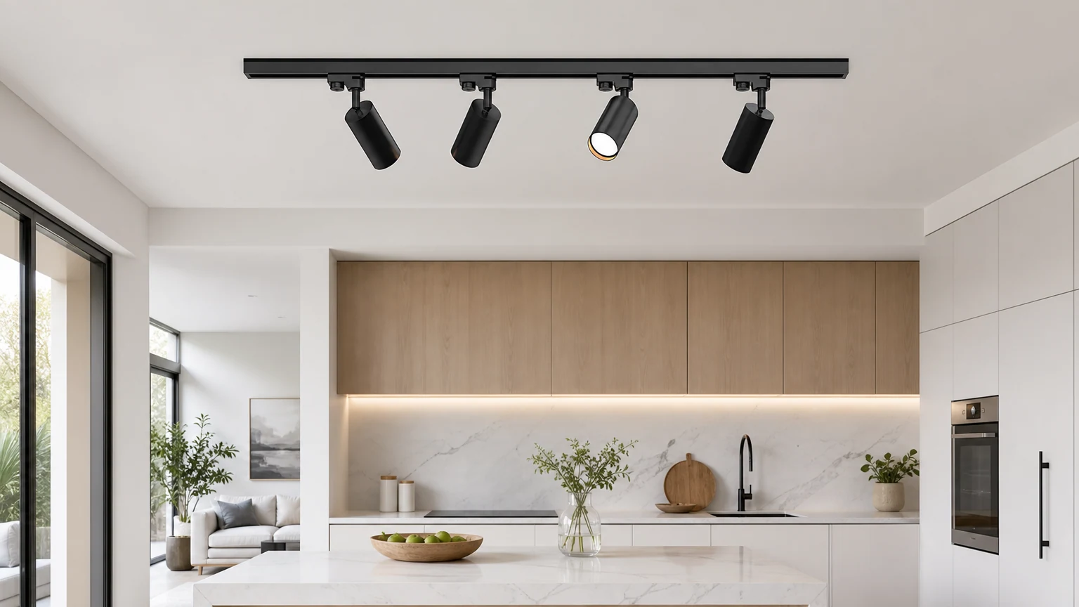 Regulowana lampa sufitowa typu Spotlight D379 zainstalowana w nowoczesnym pomieszczeniu