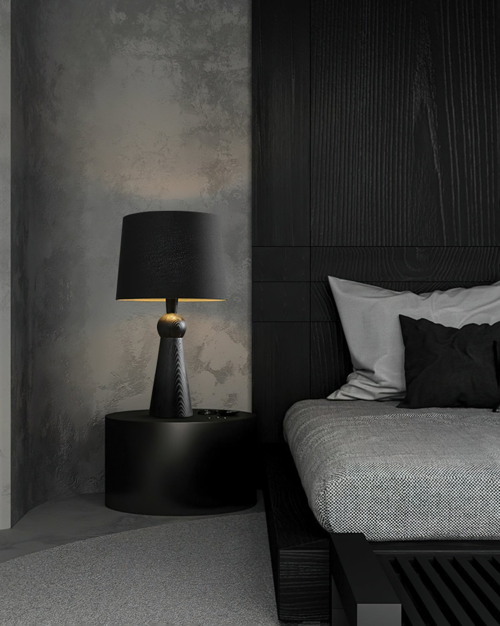 Nordic Retro Solid Wood Fabric Table Lamp M87