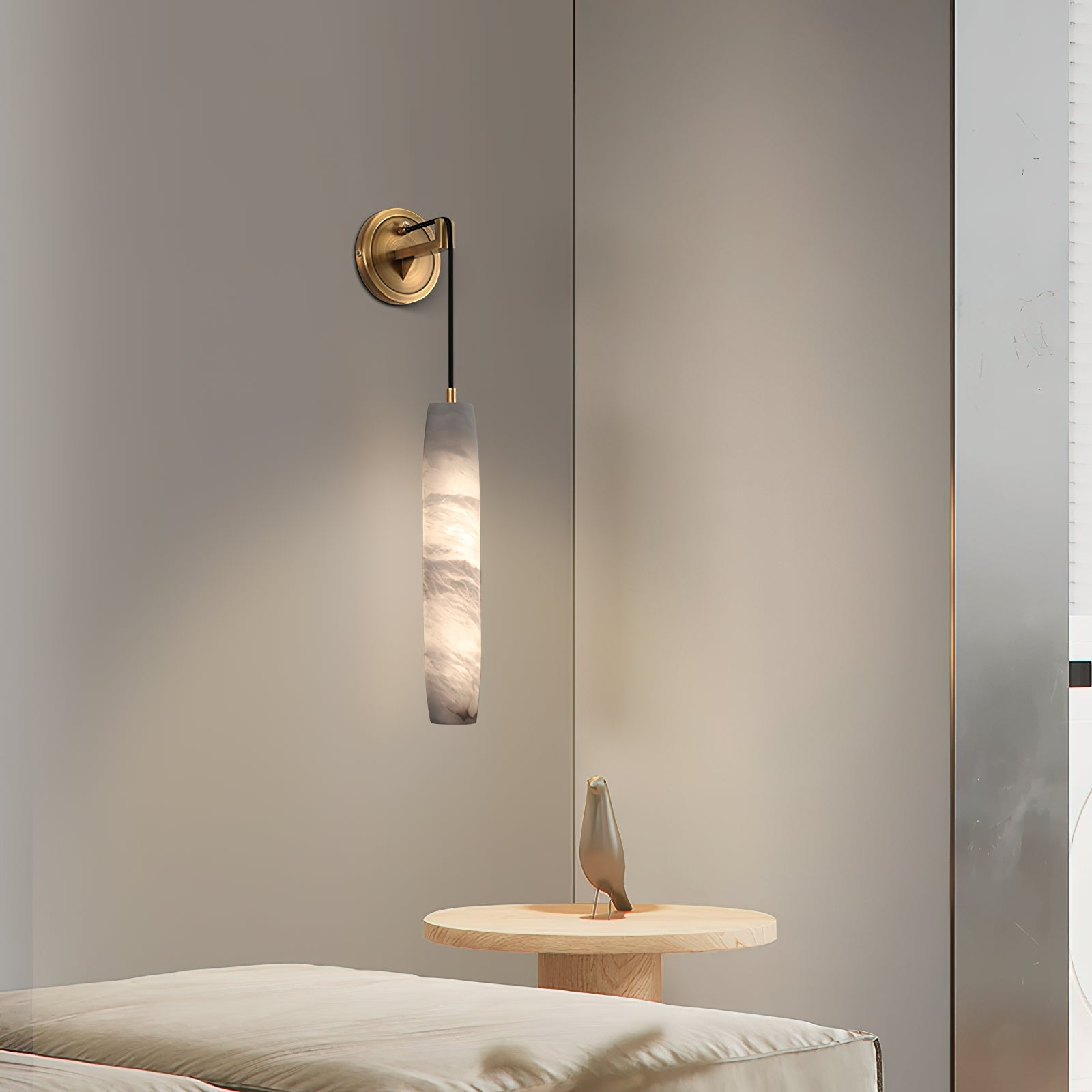 Alabaster Flute Wall Lamp D437