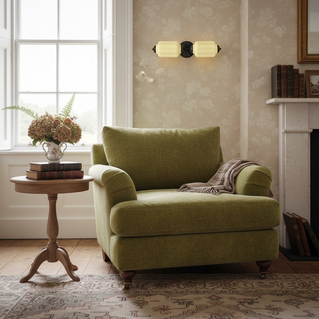 Eloise Brass Wall Sconce – Elegant Milk Glass Vintage Lighting T290