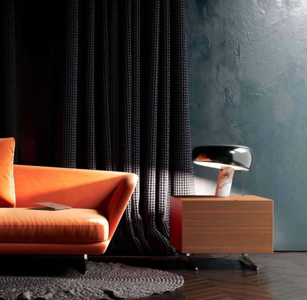 Modern Scandinavian Curved Marble Table Lamp