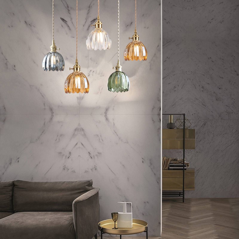 Japanese Retro Glass Flower Pendant Light S28