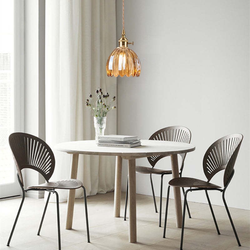 Japanese Retro Glass Flower Pendant Light S28