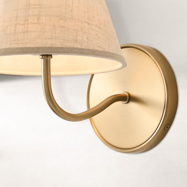 Fibura Sleek Linen Shade Metal Wall Lamp T248
