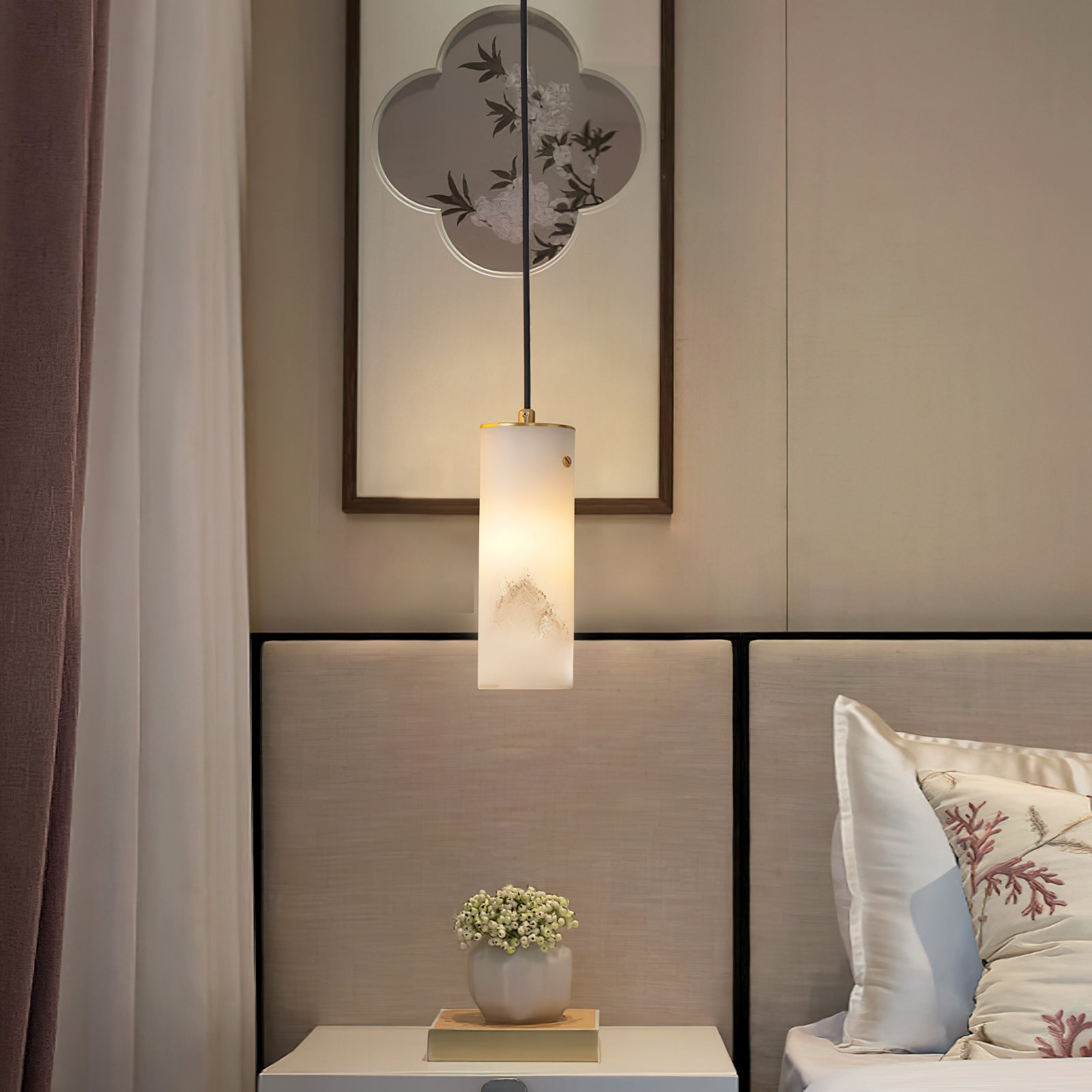 Nula Vertical Alabaster Pendant Light D426