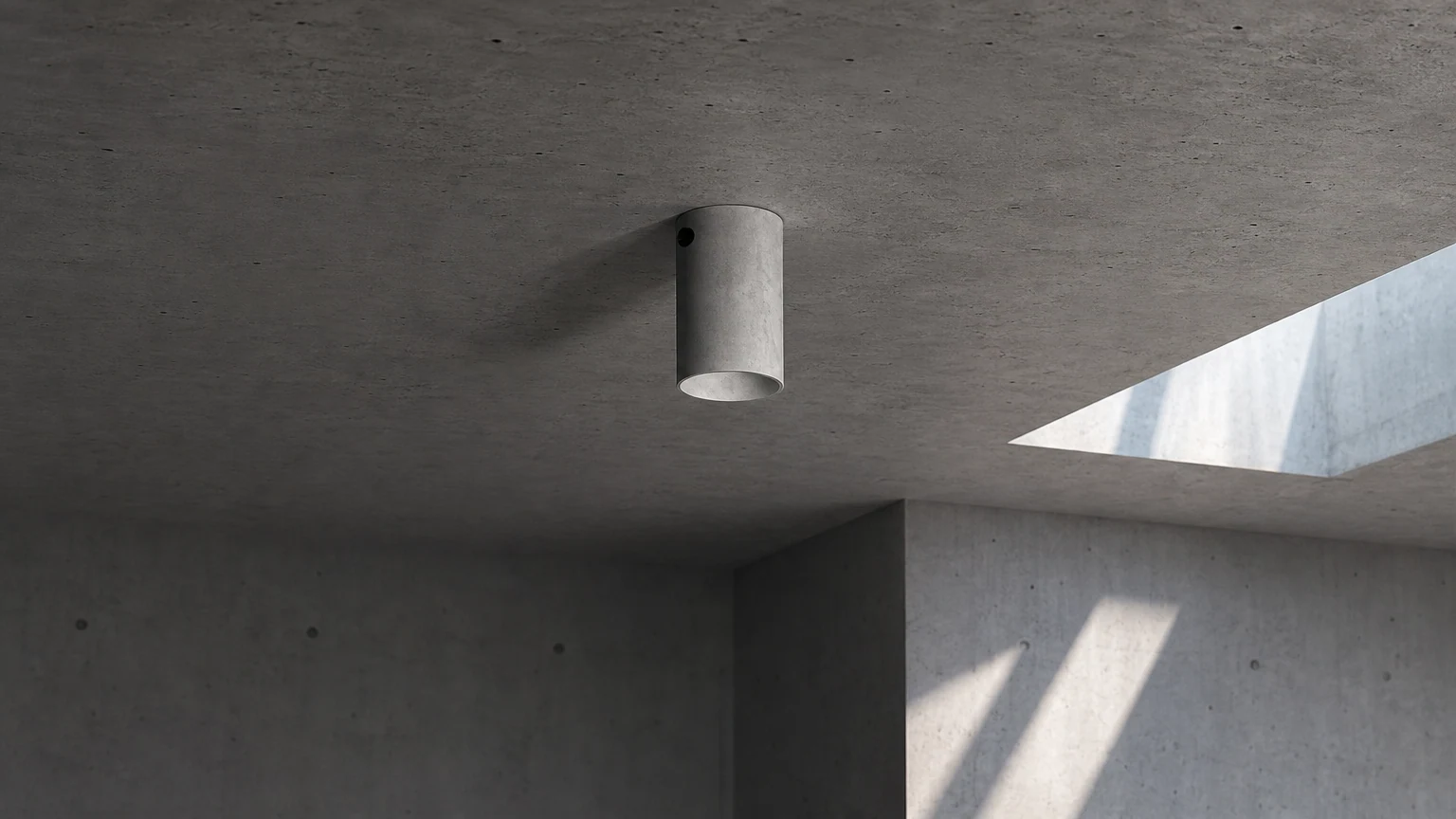 Minimalistyczna Betonowa Lampa Sufitowa M567 w ciepłej oprawie wnętrza