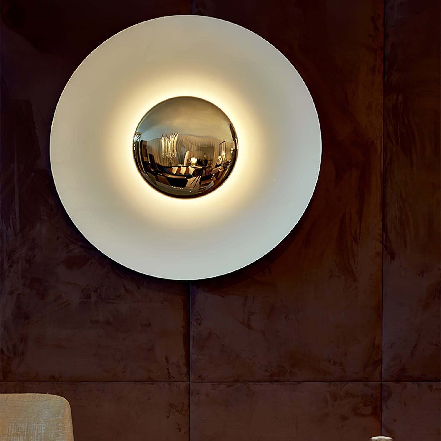 Simplicity Round Ginger Glow Wall Light S188