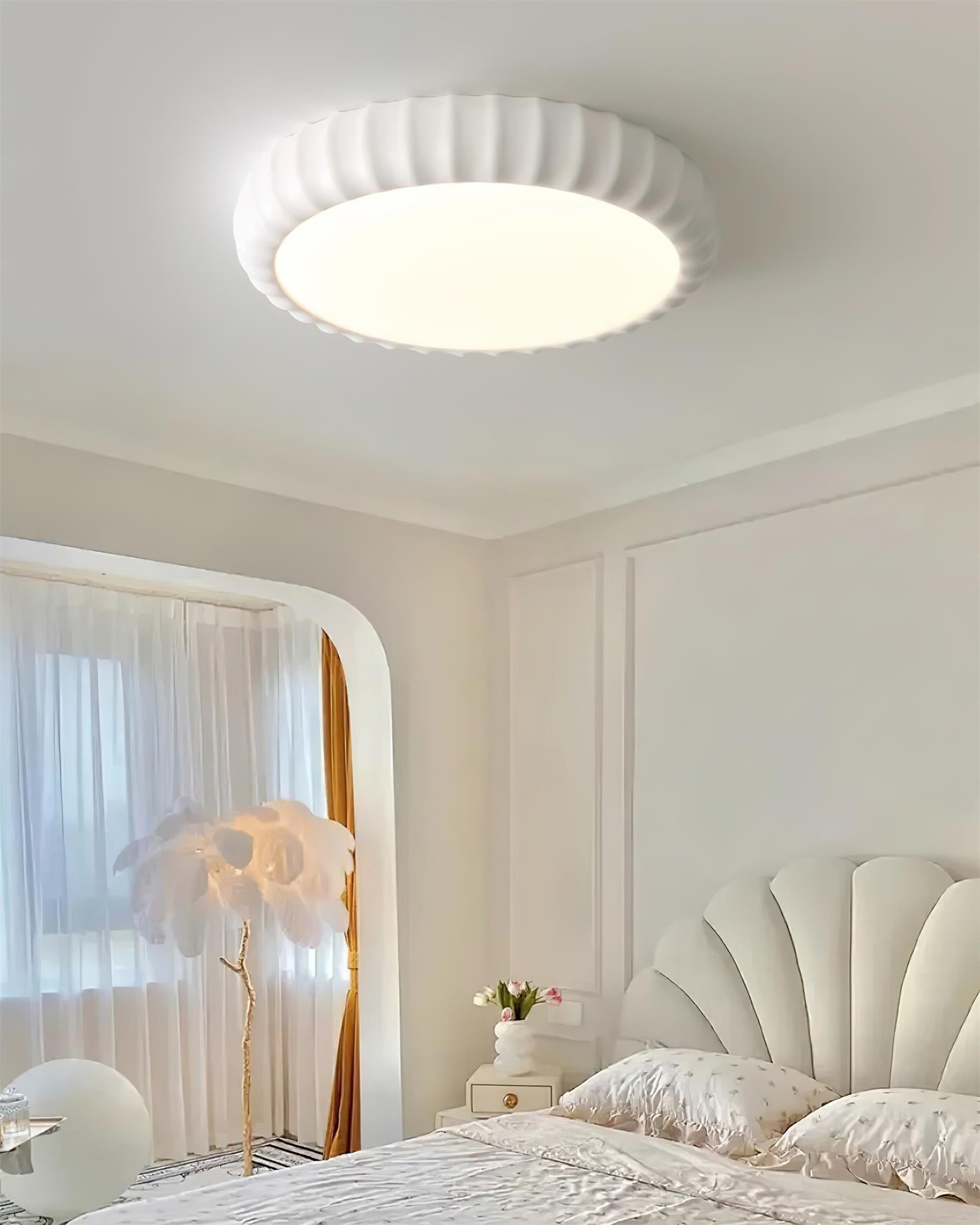 Simple Cream Style Wave Round Ceiling Light M247