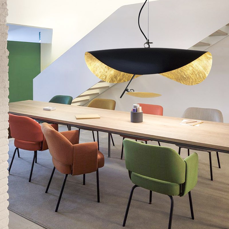 Modern Foil Curved Metal LED Pendant / Ceiling light for Bedroom