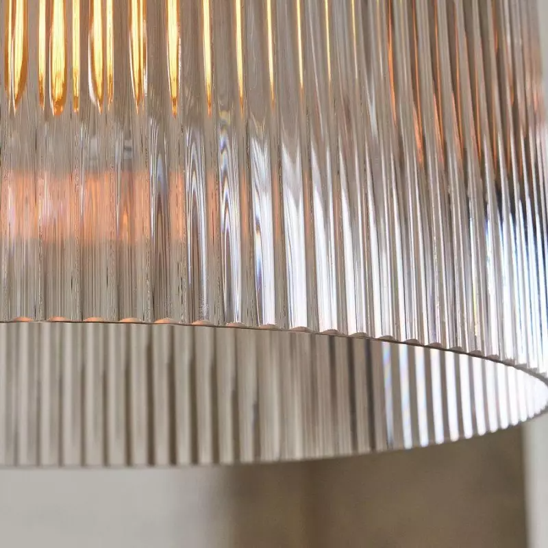 Alain Farmhouse Cooper Ribbed Glass Pendant Light G83