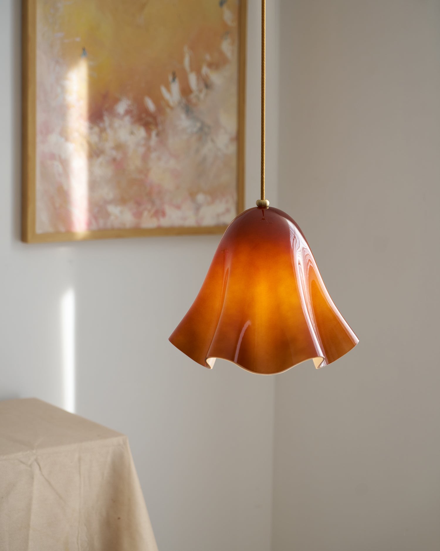 Bellina Artistic Glass Pendant Light - Modern Bloom Inspired Hanging Ceiling Lamp T279