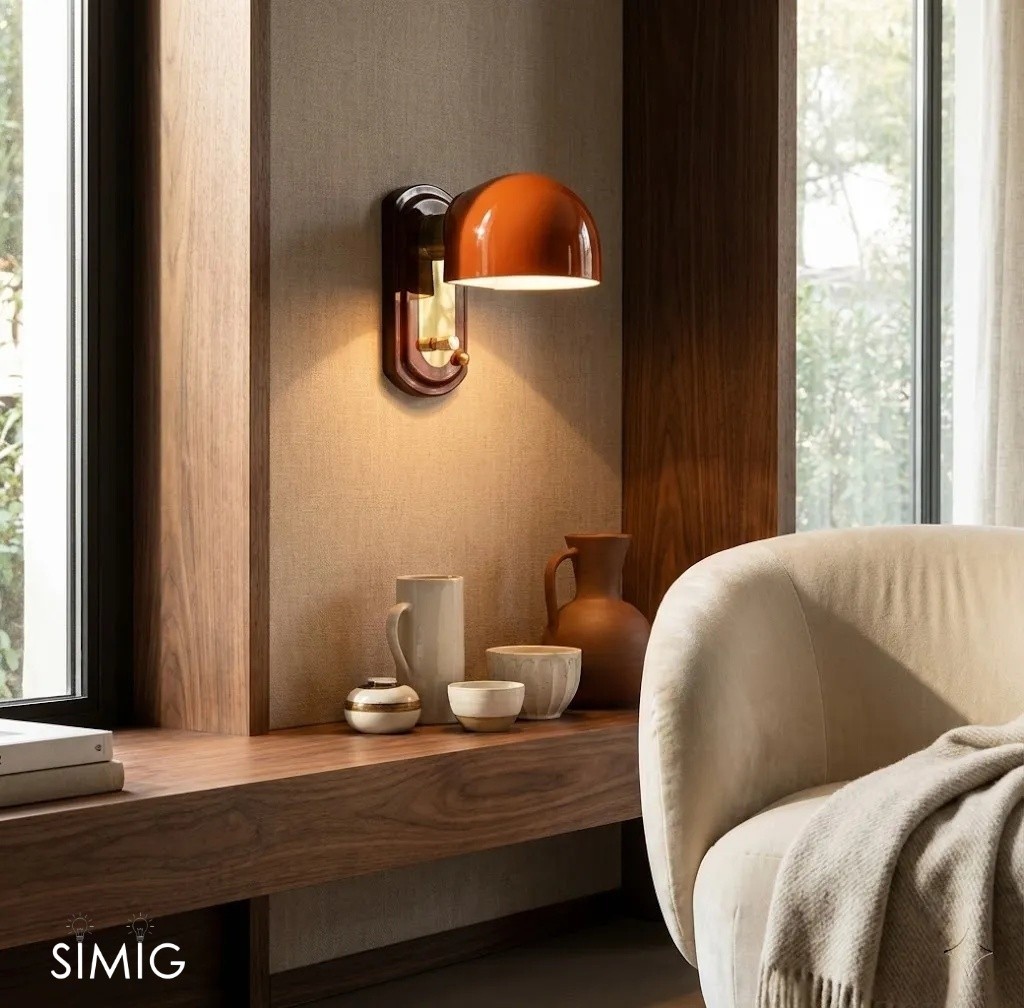 P038 vegglampe over et sidebord i et livsstilsrom