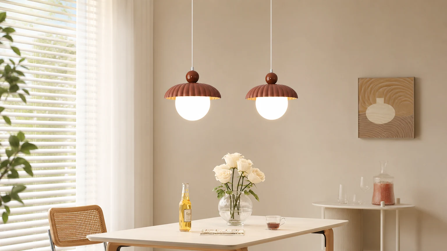 Szklana lampa wisząca Alien M293 w jasnym wnętrzu