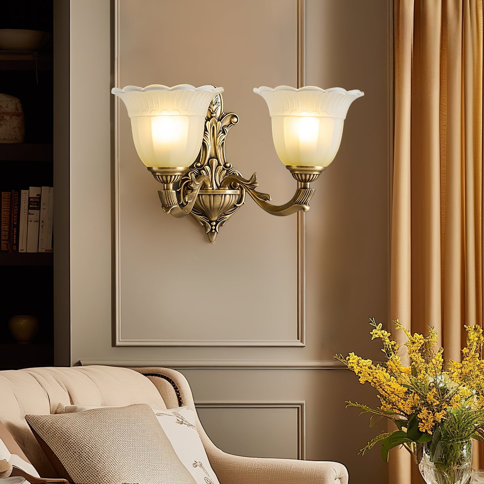 Bloom Flower Brass Sconce D631