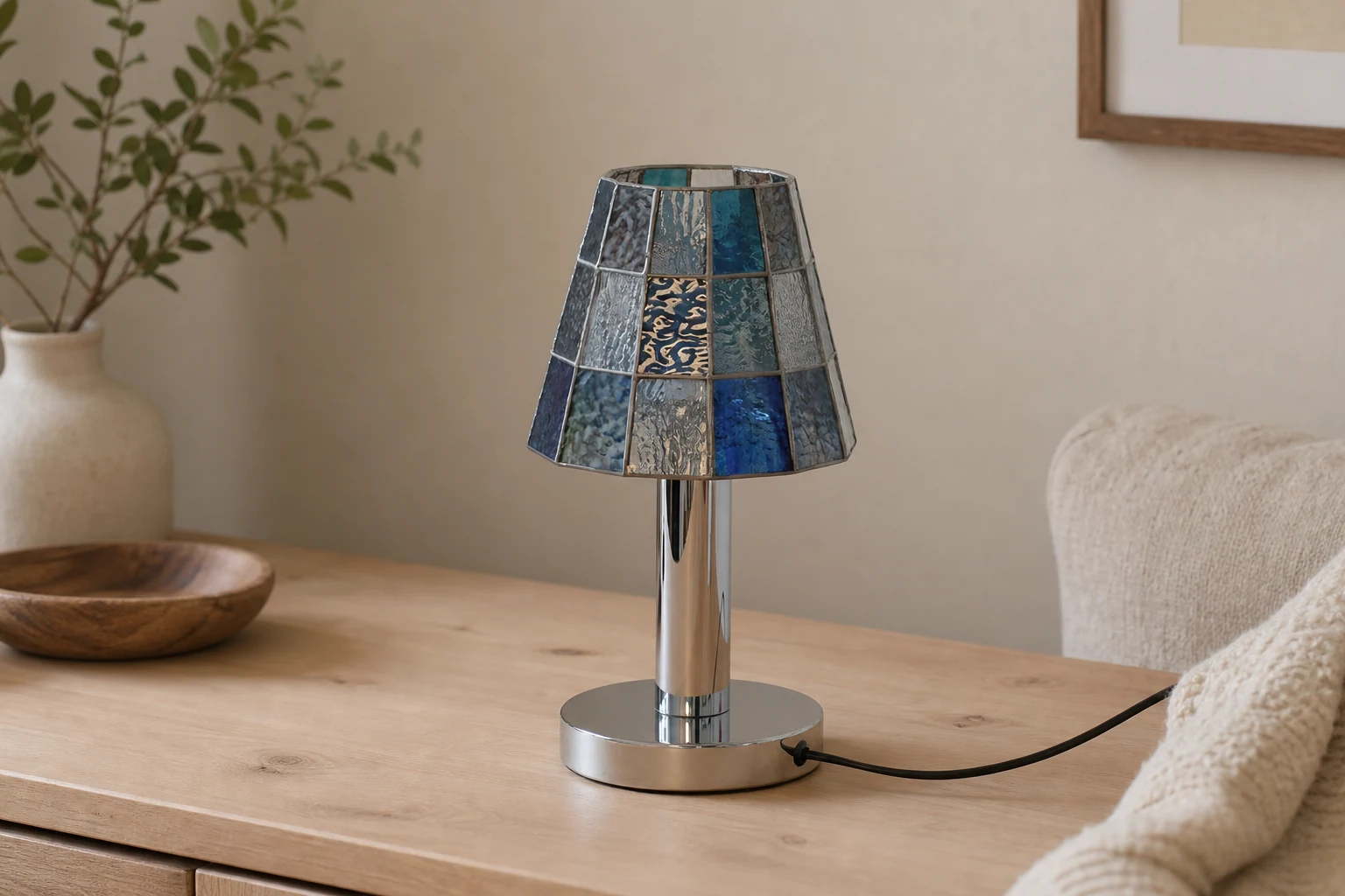 Lampa stołowa Fun Guy 726 w stylizowanej scenie pokoju