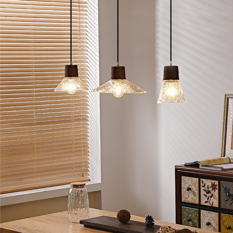Nordic Hemp Rope Glass Pendant Light D938