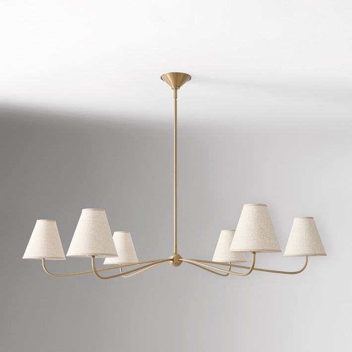 Fibura Elegant Linen Shade Chandelier – Modern Design for Living Room & Office T247