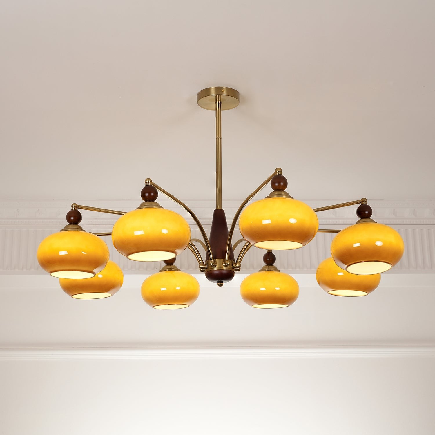 Vintage Multihead Persimmon Chandelier M431