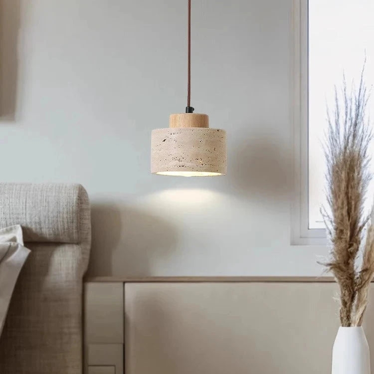 Nordic Travertine Clear Minimalist Pendant Light D914
